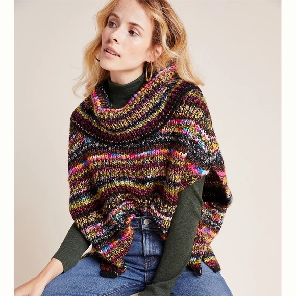 Anthropologie Sweaters - 𝅺ANTHROPOLOGIE l Piera Turtleneck Poncho M/L